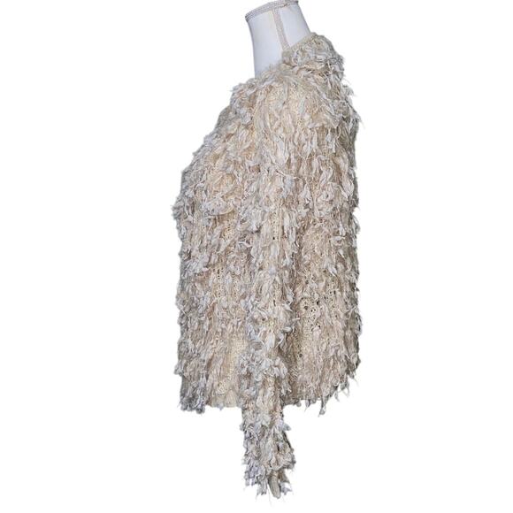 Shaggy y2k 2000s Women's Fringe Knit Open Cardigan size Medium Boho Forever 21 - Picture 5 of 8